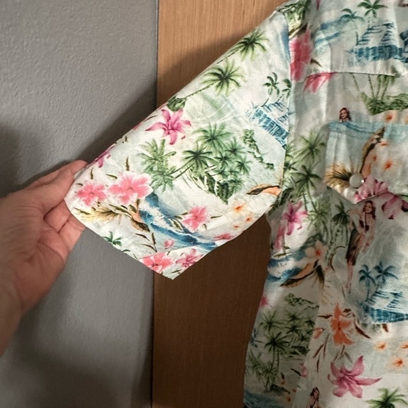 Sandrino Rose x Free People Hawaiian Pearl Snap Hula Girl Top, Size Small (v) - Picture 2 of 8